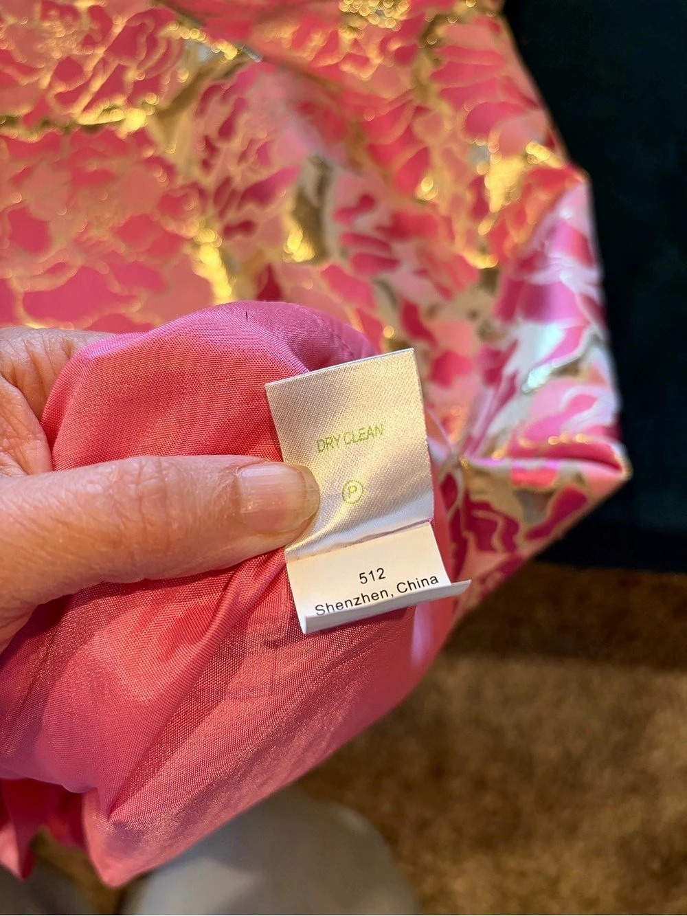 Lilly Pulitzer Raya Strapless Metallic Brocade Dress Mini Dress Pink & Gold Size - Picture 7 of 7